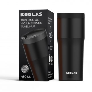 Silver KOOLAS Stainless steel coffee cup double wall thermal  480ML 